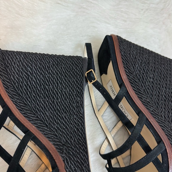 Jimmy Choo Ariela 110 Suede Caged Roped Wedge Sandals 39.5 - Picture 7 of 10